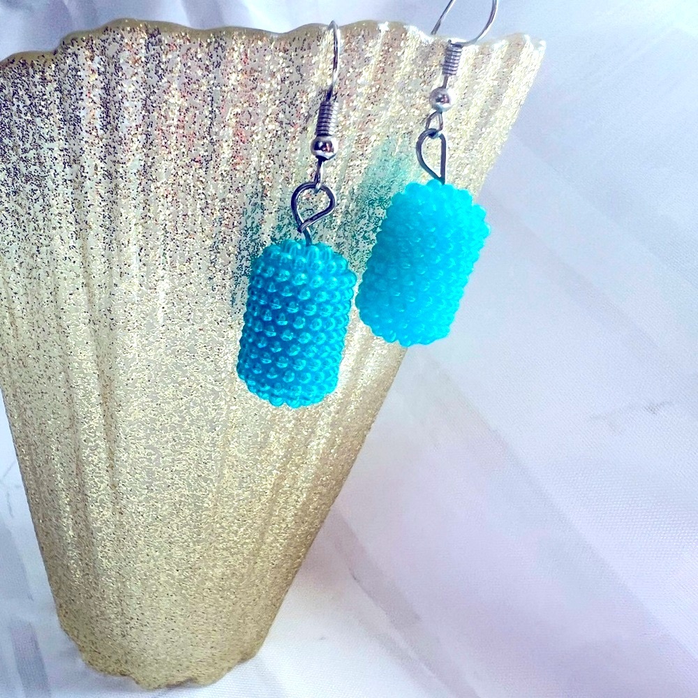 Boho Chic beaded turquoise blue earrings fun boho chic